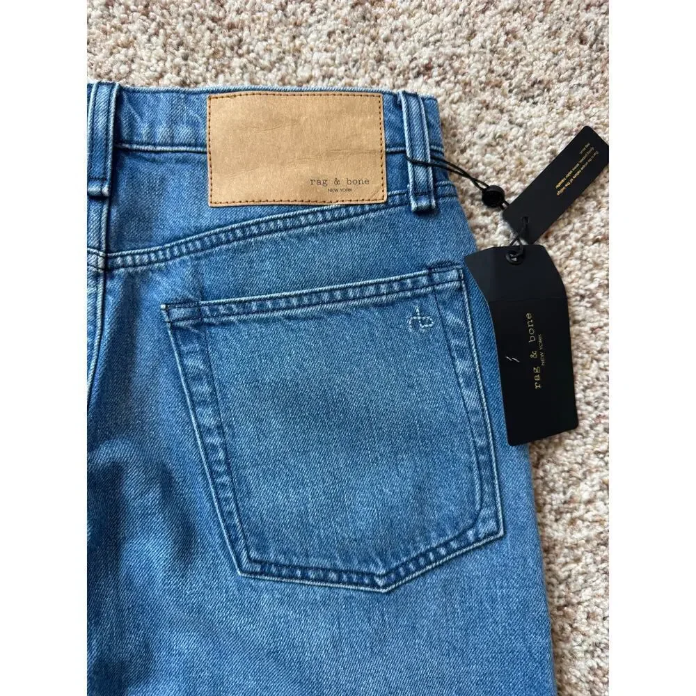 NWT - RAG & BONE Blue Denim Skirt, size 27; Button Fly; POPPY; Vintage High rise